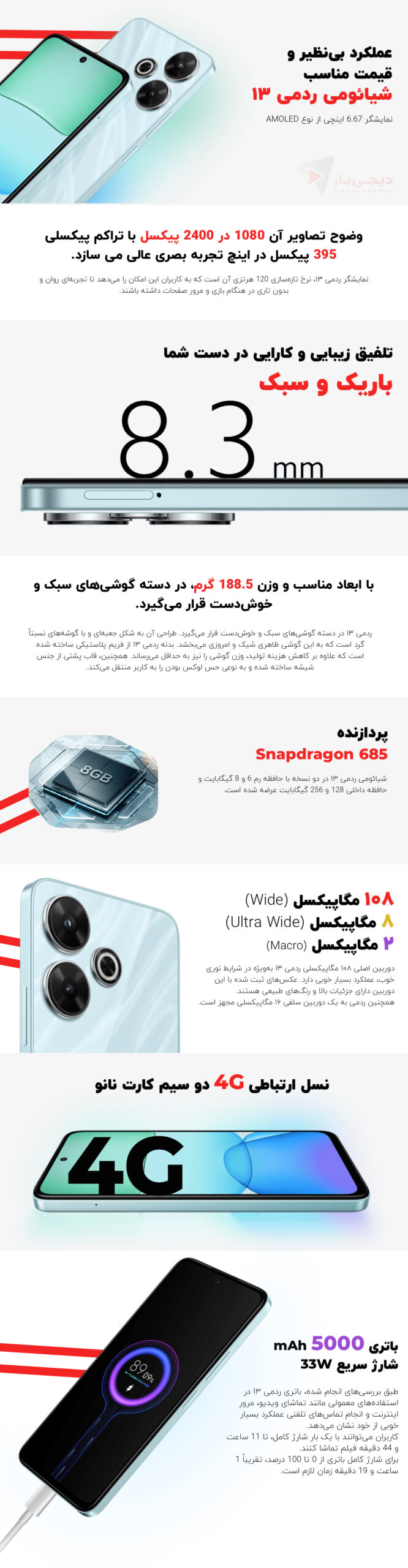 مشخصات شیائومی ردمی ۱۳ (Xiaomi Redmi 13)